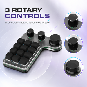 Teclado Mecánico Inalámbrico SIKAI de 12 Teclas y 3 Perillas Programables con Macros, 2.4G USB-C RGB <span class=keywords><strong>Mini</strong></span>, <span class=keywords><strong>para</strong></span> Edición - Product Image 4
