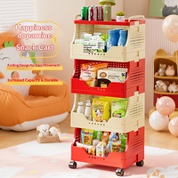 Chariot de rangement de cuisine roulant, étagère mobile multi-niveaux avec panier à légumes et fruits pour le rangement au sol à la maison