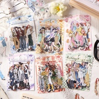 Autocollants décoratifs créatifs en PET imperméable à l'eau, motifs de personnages de dessins animés, pour journal de voyage transfrontalier DIY