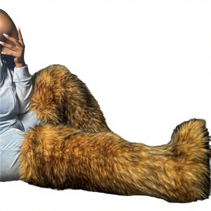 Botas de Piel de Mapache para Mujer, Cálidas, de Invierno, con Peluche, por Encima de la Rodilla, de 72 cm, Color Personalizable, de Piel Mongola, para Exteriores, Planas, de Peluche, ¡Gran Venta! - Product Image 4