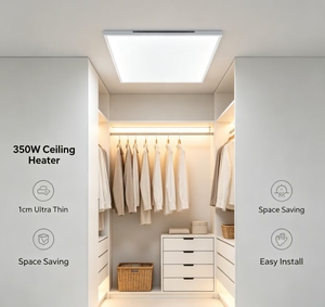 เครื่องทำความร้อนอินฟราเรดแบบคริสตัลคาร์บอนขนาดเล็ก 350 วัตต์ พร้อมกรอบอะลูมิเนียม สำหรับห้องเด็ก ห้องทำงาน ห้องนั่งเล่น - Product Image 2