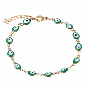 Pulsera de Ojo Turco al por Mayor, Cadena de Acero Inoxidable con Cuentas Esmaltadas de Colores, Joyería de Protección de la Suerte, Regalos para Hombres y Mujeres - Product Image 5