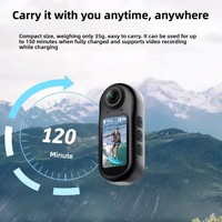 Caméra de mouvement 4K compacte pour vlog, enregistreur de conduite moto, activités de plein air, plongée et enregistrement d'animaux de compagnie, avec écran de 1,5 pouce