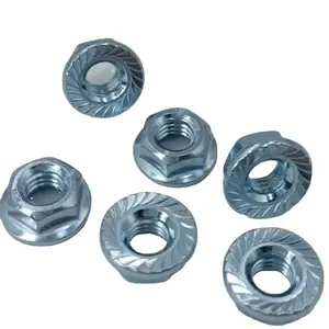 Factory Direct Anti-Slip Galvanized Nut With Gasket M3-M20 Hexagonal Flange Nut Zinc Plated For Heavy Industry-GB Standard