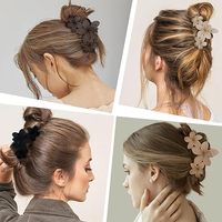 4 pinzas para el cabello hawaianas de plástico de Color sólido, pinzas grandes antideslizantes para mujer, accesorios de playa de sujeción fuerte
