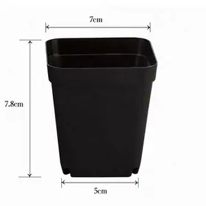 7*7cm Colorful Square Plastic Plant Pot, Planter, Flower Pot with Pallet Tray Saucer