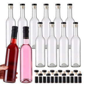 तापमान प्रतिरोधी 750 मिलीलीटर बर्फ की बोतल रस पेय कॉर्क के साथ स्पष्ट ग्लास वाइन बोतल - Product Image 1