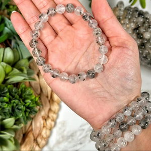 Pulsera de cuentas de cuarzo de mica verde hecha a mano Chakra Energy Jewelry para regalo o compromiso - Product Image 1