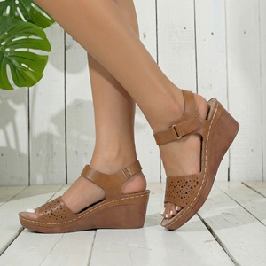 2026 New <strong>Summer</strong> Casual comfort Women PU <strong>Wedge</strong> Heel Slides Sandals <strong>Shoes</strong> - Product Image 1
