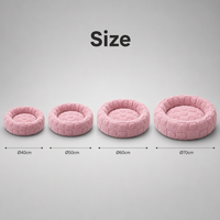 Coussin rond en peluche pour animaux de compagnie, haute densité, longues fibres, apaisant, pour chien et chat, chaud pour l'hiver, lavable en machine, tailles S M L XL