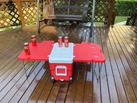 Glacière portable haut de gamme 32L étanche à moulage rotatif avec table et chaise intégrées, réfrigérateur de camping isotherme, maintien de la glace 24H pour aliments