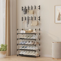Porte-chaussures et chapeaux pliable multifonctionnel en métal pour la maison, avec conception détachable pour rangement derrière la porte, le mur et la salle de bain