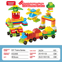 Venta al por Mayor de 78 Piezas de Bloques de Construcción Grandes, Serie de Trenes DIY, Juguete Educativo de Construcción, Suministro a Granel de Fábrica para Niños Mayores de 3 Años, Regalo