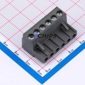 120-A-111/06 Plug-in Terminal Block P=5mm Connector ( Construction: 1x6P )( Pitch: 5mm )( Color: Gray )( Total PIN Count: 6P ) - Product Image 1