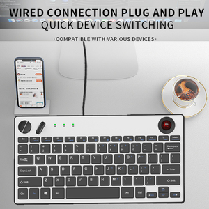 JOMAA Wired Ergonomic Trackball Keyboard with Scroll <b>Wheel</b> Plug and Play Trackball Keyboard for Computer Desktop/<b>PC</b> - Product Image 6
