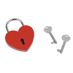 Lucchetto di Sicurezza a Cuore Rosso con Chiave, Impermeabile, in Lega di Zinco - Product Image 1