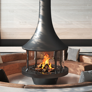 Caminetto Sospeso <span class=keywords><strong>a</strong></span> <span class=keywords><strong>Legna</strong></span> per Interni, <span class=keywords><strong>Stufa</strong></span> Riscaldante con Camino, Caminetto Senza Fumo <span class=keywords><strong>a</strong></span> Fiamma Aperta, Riscaldatori di Lusso di Design - Product Image 1