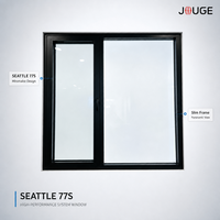 Ventana Abatible de Aluminio Premium Modern Seattle 77s 6060-T66 PA66 con Rotura de Puente Térmico, Insonorizada e Impermeable para Viviendas Residenciales
