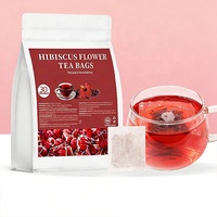 Sachets de tisane de fleurs d'hibiscus de qualité supérieure, sans caféine naturelle, compatibles végétaliens, 30 paquets pour une hydratation quotidienne