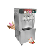 Machine à crème glacée molle 5 saveurs 110V 220V, distributeur de crème glacée commercial de table, 3+2 saveurs mélangées
