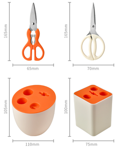 Juego de utensilios de cocina de acero inoxidable personalizados con mangos suaves al tacto, 5 piezas, incluye cuchillo pelador, tijeras, pelador de verduras, abridor de botellas, MOQ bajo - Product Image 2