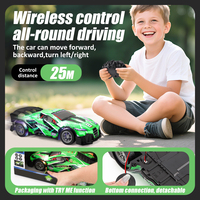 Voiture télécommandée à l'échelle 1/16 2,4 GHz avec lumières LED, batterie rechargeable, jouet de course RC pour adultes, garçons et filles