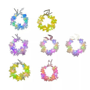 Guirlande lumineuse LED en forme de couronne de fleurs, serre-tête LED Hawaïen, couronne florale, accessoires pour anniversaire, mariage et fête - Product Image 4