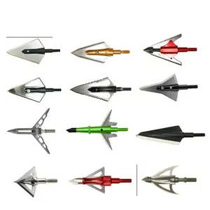 China HOOYI Kustom Tradisional Broadhead Mekanik 2 3 4 Pisau Panah 100 Butir Berburu Memanah Panah Kepala Broadheads