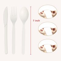 Newell – ensemble d'ustensiles jetables biodégradables, en plastique, amidon de maïs, cuillère, fourchette, couteau, couverts pour barbecue, 300 pièces