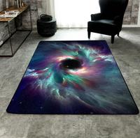 Personnalisable 3D Imprimé Cristal Peluche Tapis Tapis Espace Étoiles Ciel Nuages Univers Galaxie pour Salon