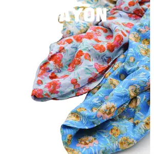 Für Casual für Kleid Rayon Fabric Factory OEM Digitaldruck Blumenmuster Viskose Soft Plain Custom Sheer Bekleidung Gsm ECO