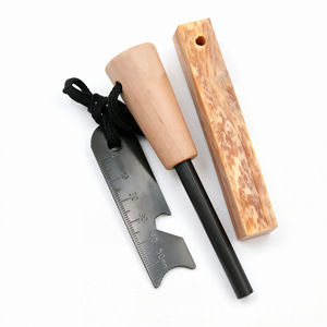 Bâton de magnésium avec manche en bois 50 mm, allume-feu de survie, outil de camping en plein air - Product Image 1