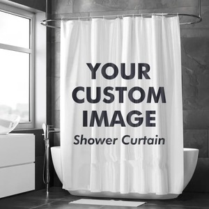 Rideau de douche floral en polyester, imprimé numérique personnalisé, imperméable, ensemble de rideaux de salle de bain, vente en gros 2 - Product Image 6