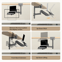 KHCOOHOO Invertible Laptop Cantilever Bevestiging 14"-17" 9kg Gasveer Verstelbare Monitorstandaard met 45 Graden Kantelfunctie