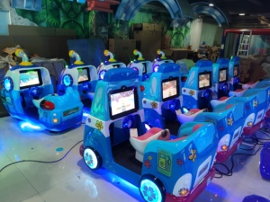 CE trong nhà 2 CHỖ NGỒI Kiddie đi xe trò chơi video máy đồng tiền hoạt động sợi thủy tinh Swing xe ánh sáng nhà trẻ em thiết bị giải trí bán - Product Image 4