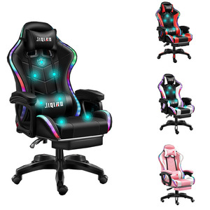 Silla <span class=keywords><strong>Gamer</strong></span> Económica Personalizada con LED RGB de <span class=keywords><strong>180</strong></span> <span class=keywords><strong>Grados</strong></span>, Silla de Oficina para Juegos de Carreras - Product Image 2