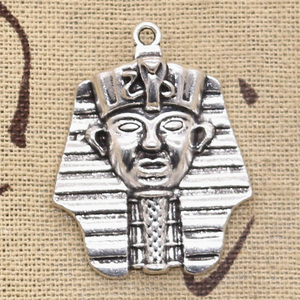 Ciondoli re egiziano Tutankhamen 36x28mm pendenti Color argento antico che fanno fai da te a mano tibetana che trovano gioielli - Product Image 5