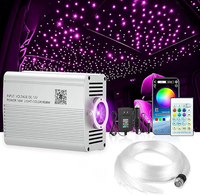 Kit de plafonnier Starlight à fibres optiques LED pour voiture, 16W RGBW, contrôle par application/télécommande, intensité réglable, pour toit de voiture, chambre à coucher, plafond