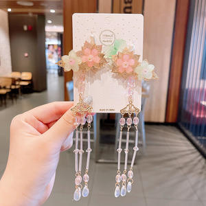 2 pz/set nuovi bambini graziosi fermagli per capelli con ornamento di fiori per ragazze graziose mollette per capelli cinesi antichi accessori per capelli per bambini - Product Image 6