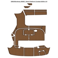 Tapis de pont en mousse EVA imitation teck pour plateforme de bain et cockpit de bateau Monterey 290SC 2006, style SeaDek MarineMat, auto-adhésif