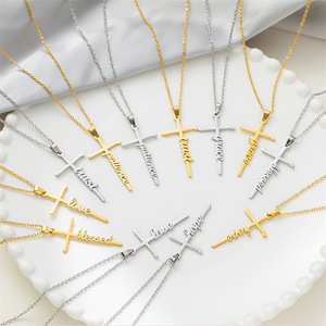 Collana con Lettere 'Nome, Fiducia, Pazienza, Speranza' <span class=keywords><strong>per</strong></span> Donne, Uomini e Ragazze, in Acciaio Inossidabile Placcato Oro, Regalo <span class=keywords><strong>per</strong></span> Feste - Product Image 1