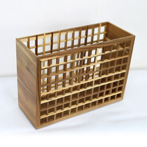 רשת מעץ סריג עיצוב מחזיק מגזין אותיות במבוק ספרים קולטור תיבת אחסון ארון שולחן - Product Image 3