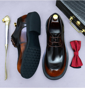 Zapatos de Cuero para Hombre de Alta Gama, Estilo Italiano, con Cordones, Oxford, Hechos a Mano, para Oficina, Trabajo, Transpirables, Antideslizantes, Siempre a la Moda, Genuinos - Product Image 4