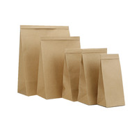 Sac refermable personnalisé en papier kraft avec fenêtre transparente, pour aliments, réutilisable, à fermeture éclair, à fond plat