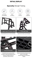 Support de rangement pour haltères robuste 6 paires, cadre en acier rectangulaire 75*50*2.5mm, support arqué à 2 niveaux pour salle de sport commerciale