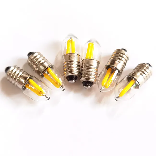 Светодиодная мини-неоновая лампа E10 12V 24V 0,3-0,5 W 2600K белый фонарик Автомобильная сигнальная лампочка