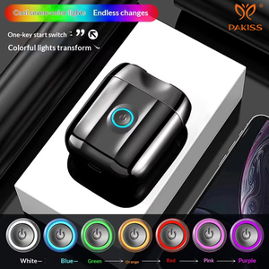 PAKISS - Afeitadora Eléctrica Mini de Doble Cabezal al por Mayor - Luces LED de 7 Colores - Maquinilla de Afeitar Portátil de Viaje para Hombres OEM/ODM - Product Image 2