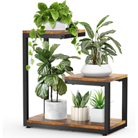 Support à plantes à 3 niveaux, étagère pour plantes d'intérieur, support pour plantes hautes d'intérieur, porte-fleurs à plusieurs niveaux pour salon, patio, jardin, balcon