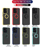 Pour Redmi 13C TPU + PC étui antichoc avec porte-anneau rotation béquille mat armure hybride housse de protection 2 en 1 coque de téléphone