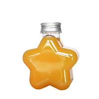 Bouteille vide en PET de qualité alimentaire de 50 ml (1,7 oz) en forme d'étoile créative pour thé, eau minérale, soda, jus, bonbons, avec bouchon